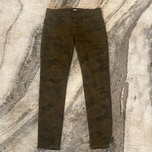 Hudson Krista Ankle Super Skinny Stretchy Militant Green Camo Mid-Rise Jeans 28